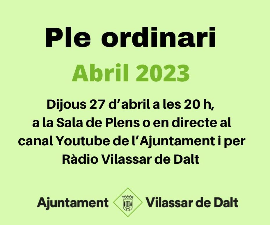 Ple del mes d'abril de 2023