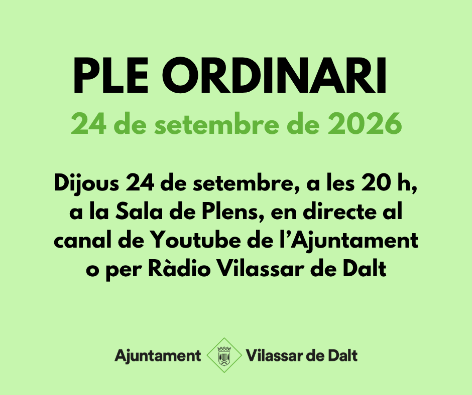Ple ordinari del mes de setembre