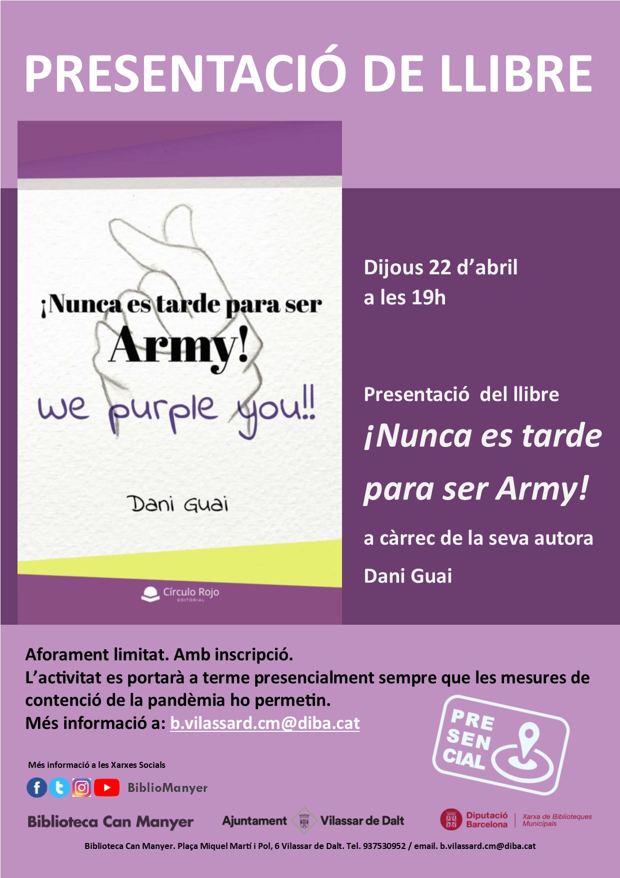 Presentaci&oacute; del llibre: ¡Nunca es tarde para ser Army!