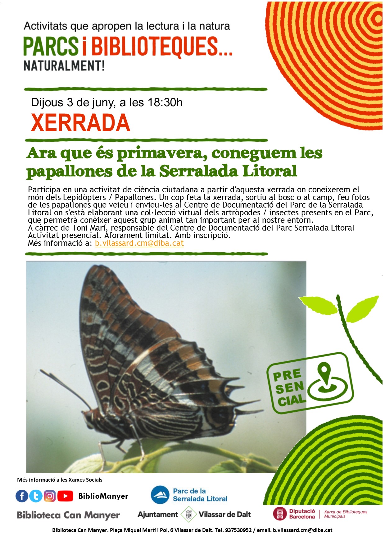 Xerrada: Ara que &eacute;s primavera, coneguem les papallones de la Serralada Litoral!