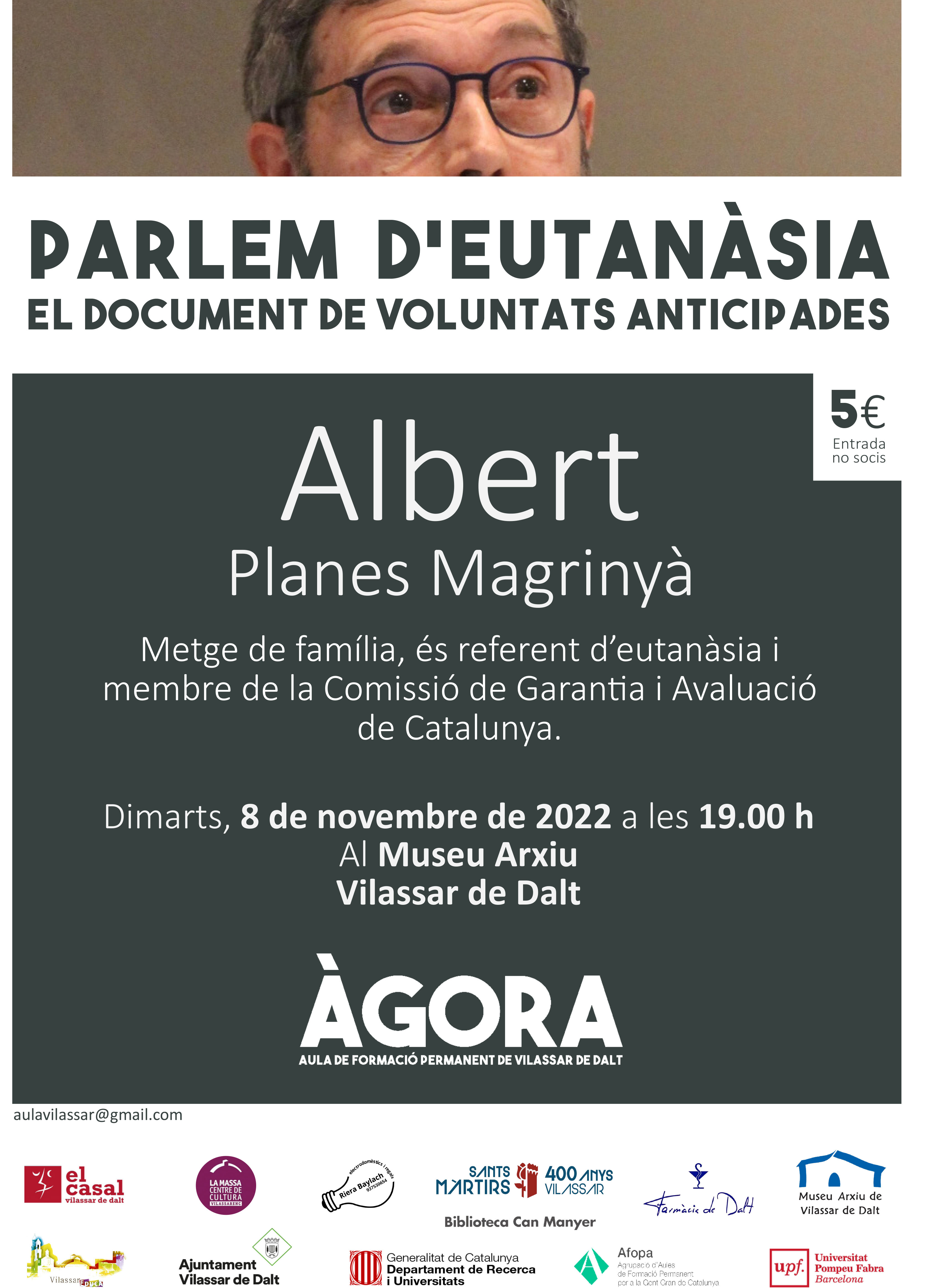 Àgora Vilassar: Parlem d'eutanàsia. El document de voluntats anticipades