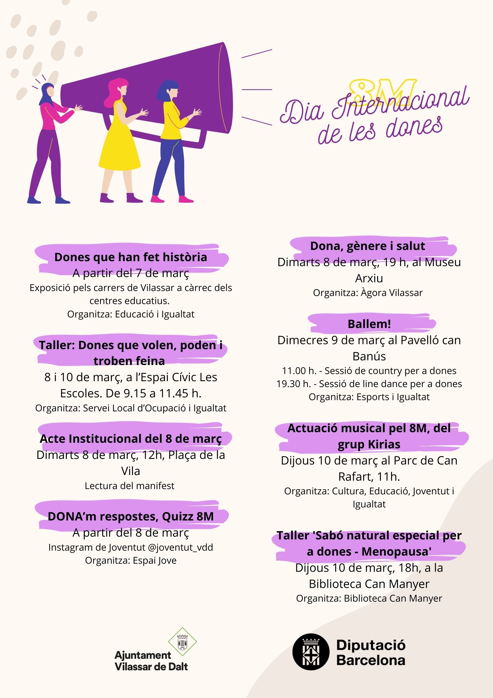 Vilassar commemora el 8M amb una setmana d'activitats