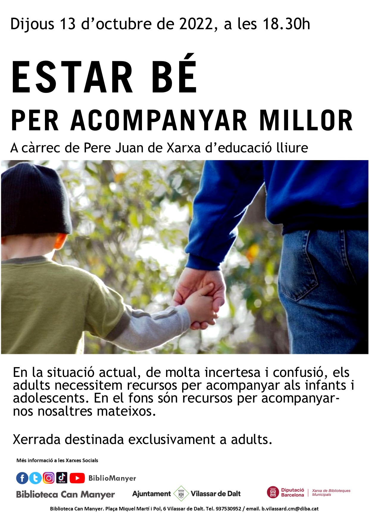 Xerrada d'Educació lliure: Estar bé per acompanyar millor