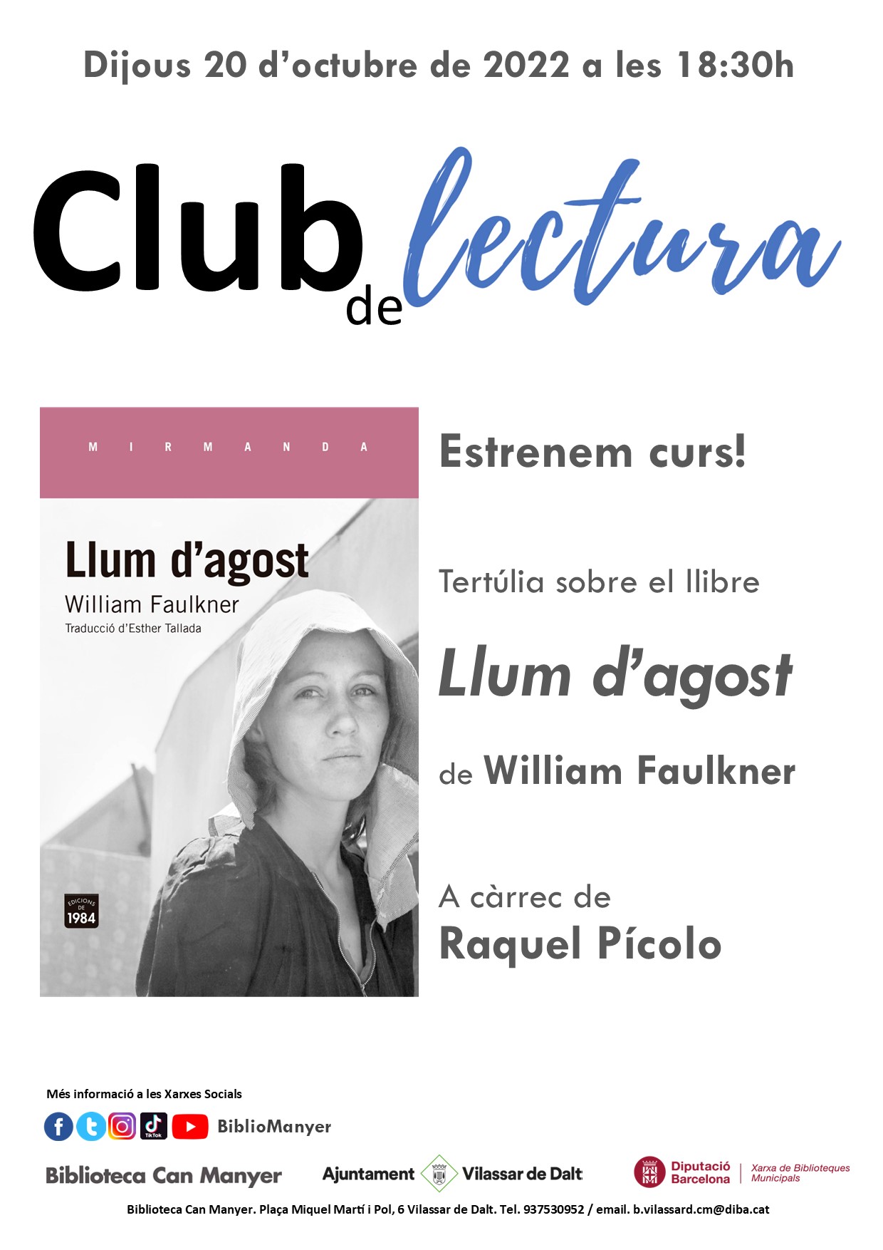 Club de lectura: Llum d'agost