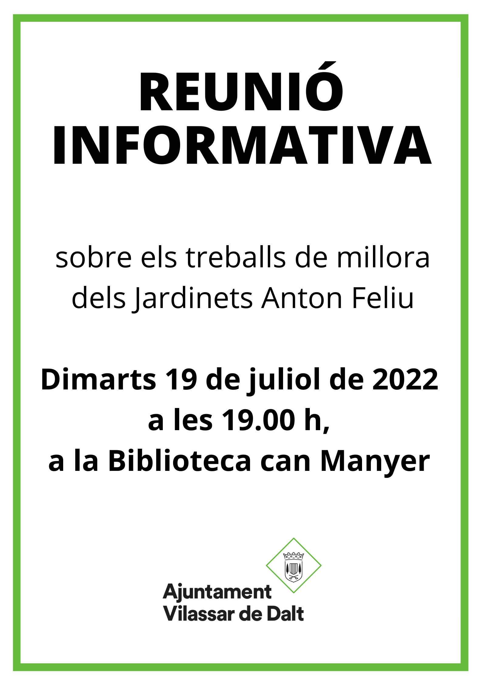 Reunió informativa sobre els treballs de millora dels Jardinets Anton Feliu