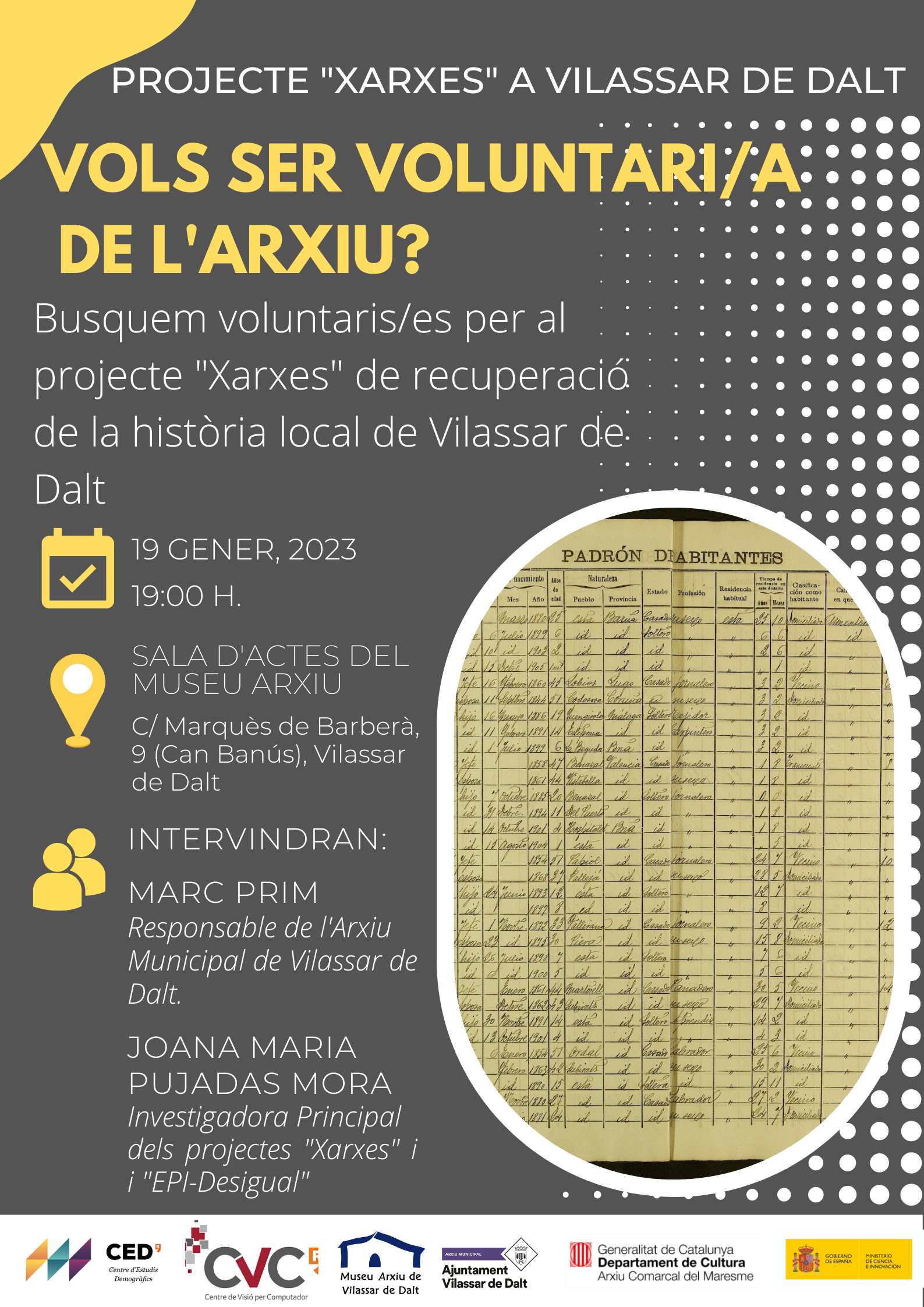 Presentació del projecte Xarxes de recuperació de la història local