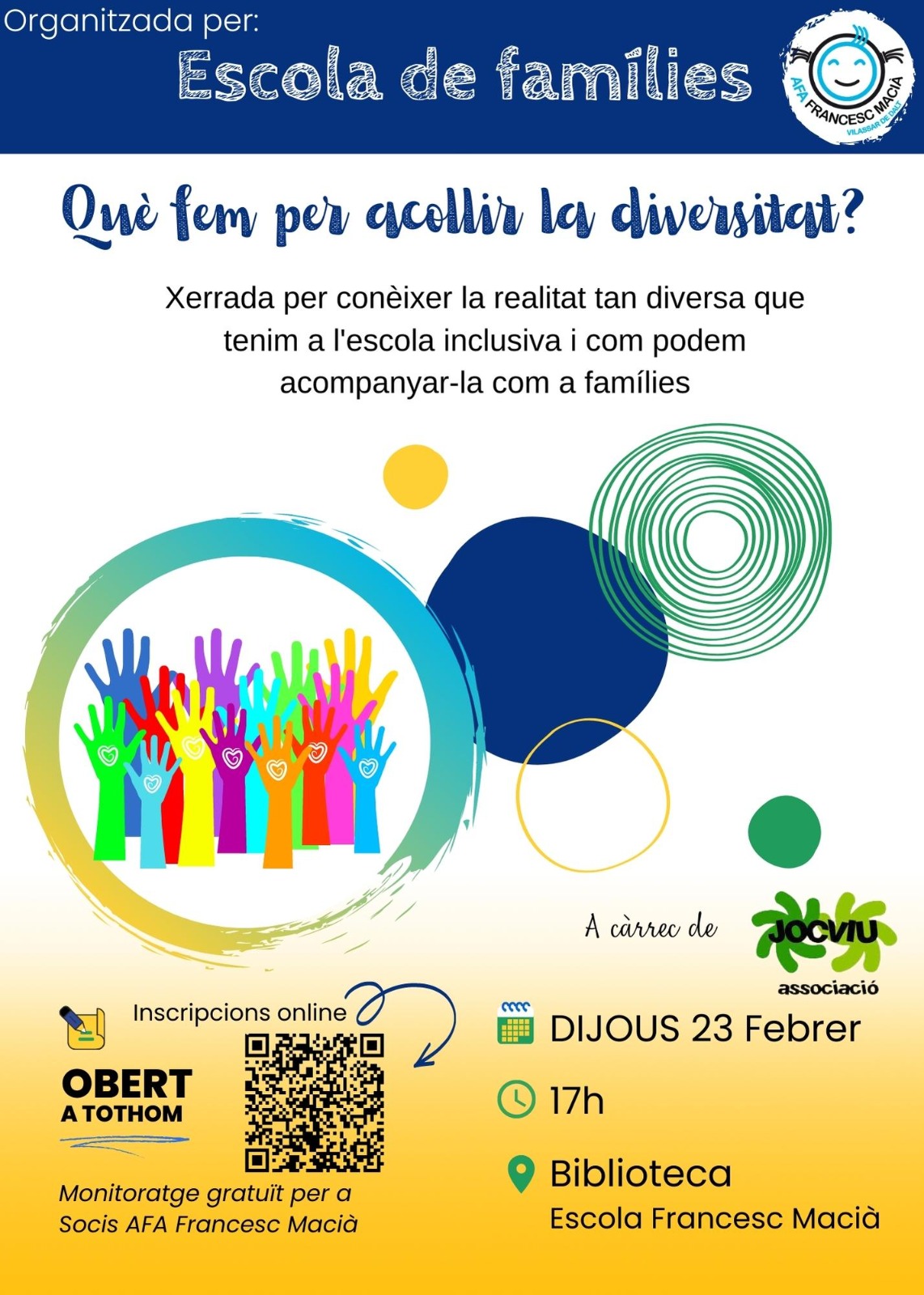 Escola de famílies: Què fem per acollir la diversitat?