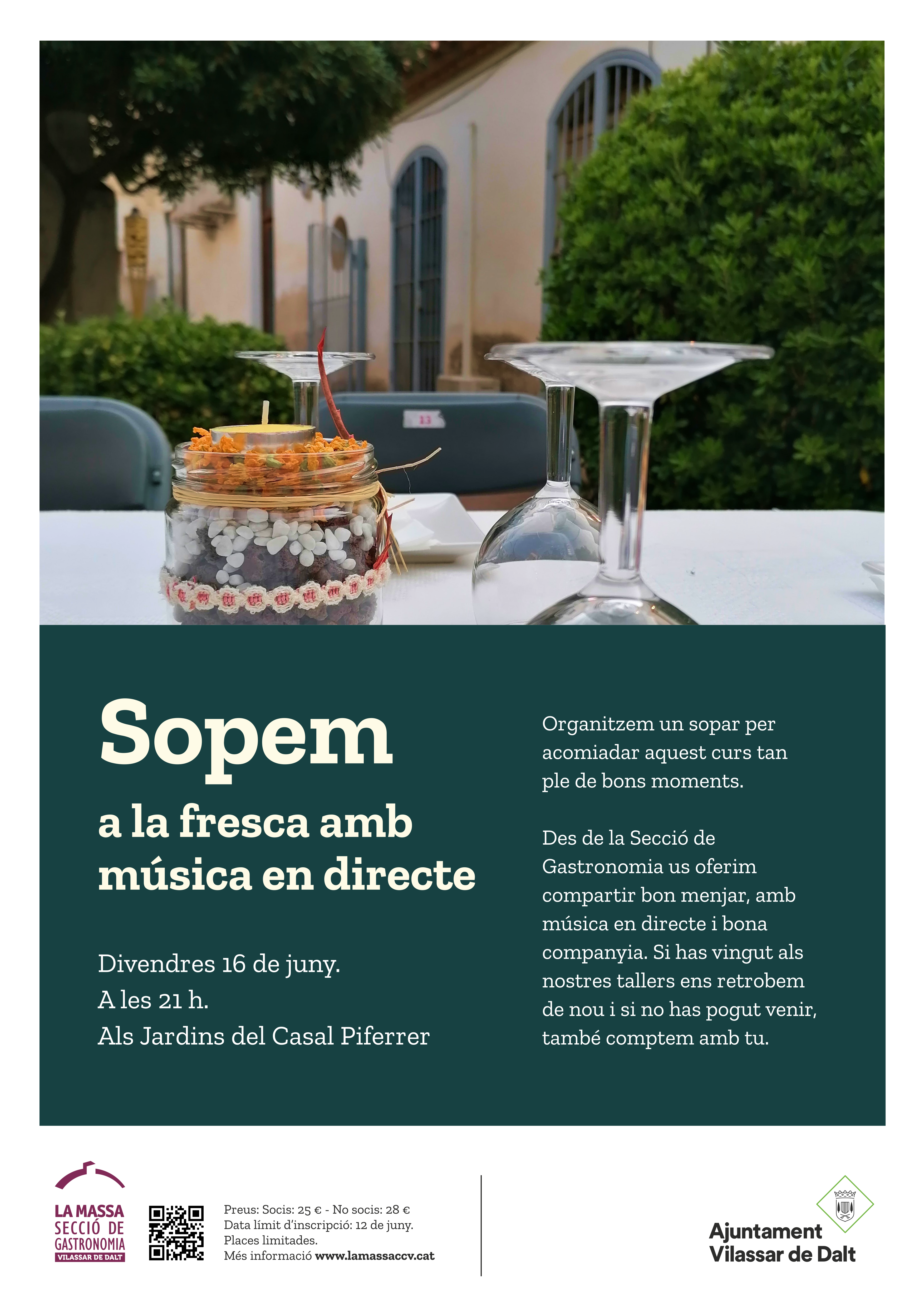 Sopar a la fresca amb música en directe