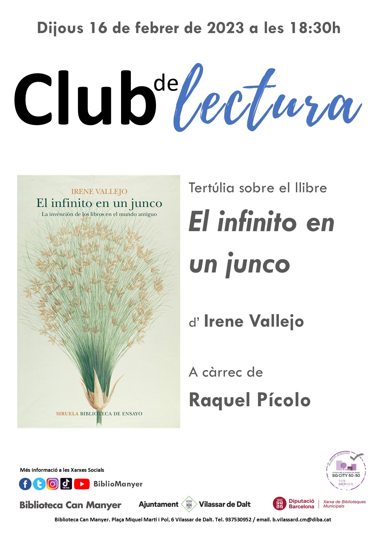 Club de lectura: El infinito en un junco