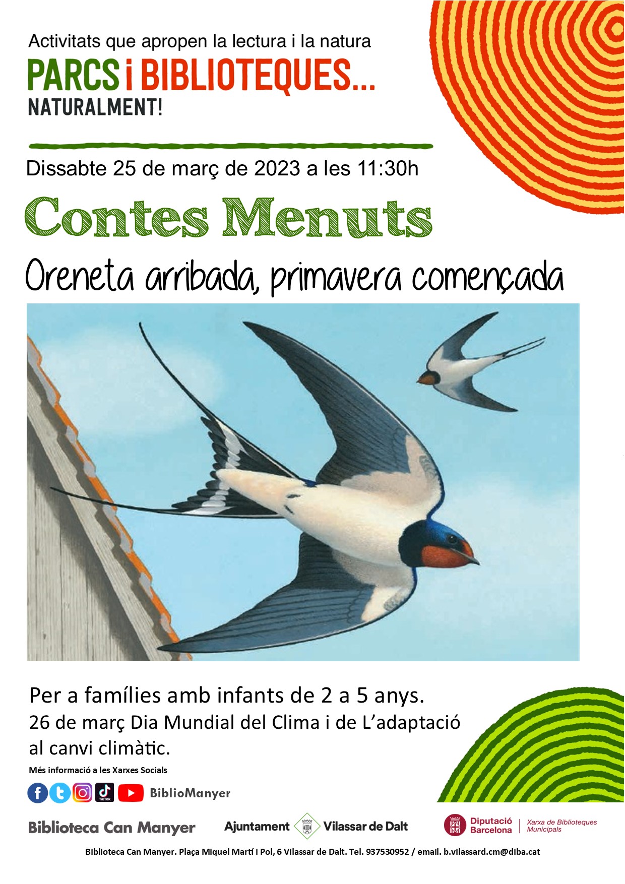 Contes menuts: 'Oreneta arribada, primavera començada'