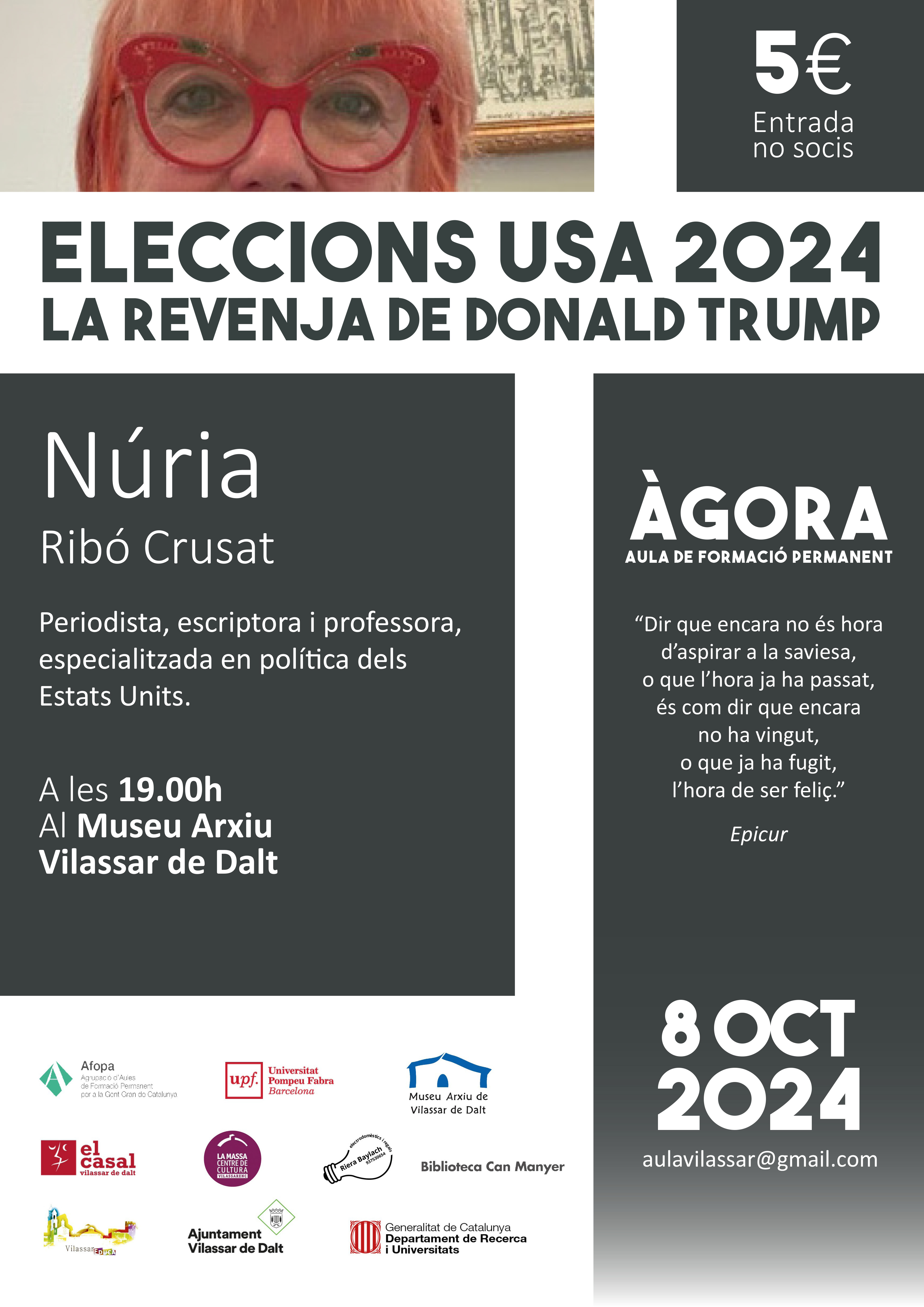 Àgora Vilassar. 'Eleccions USA 2024: la revenja de Donald Trump'