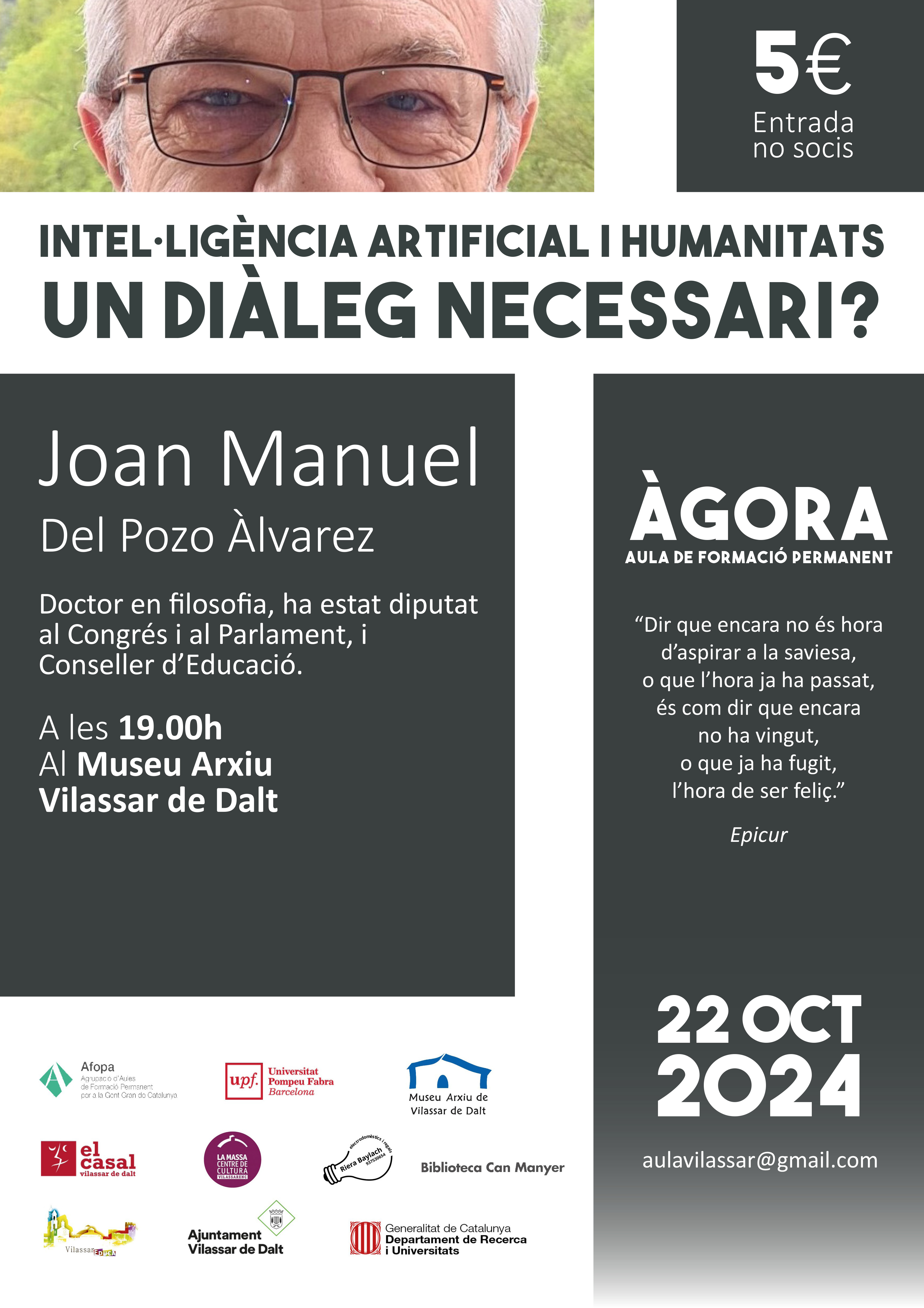 Àgora Vilassar. 'Inteligència artificial i humanitats: un diàleg necessari?'