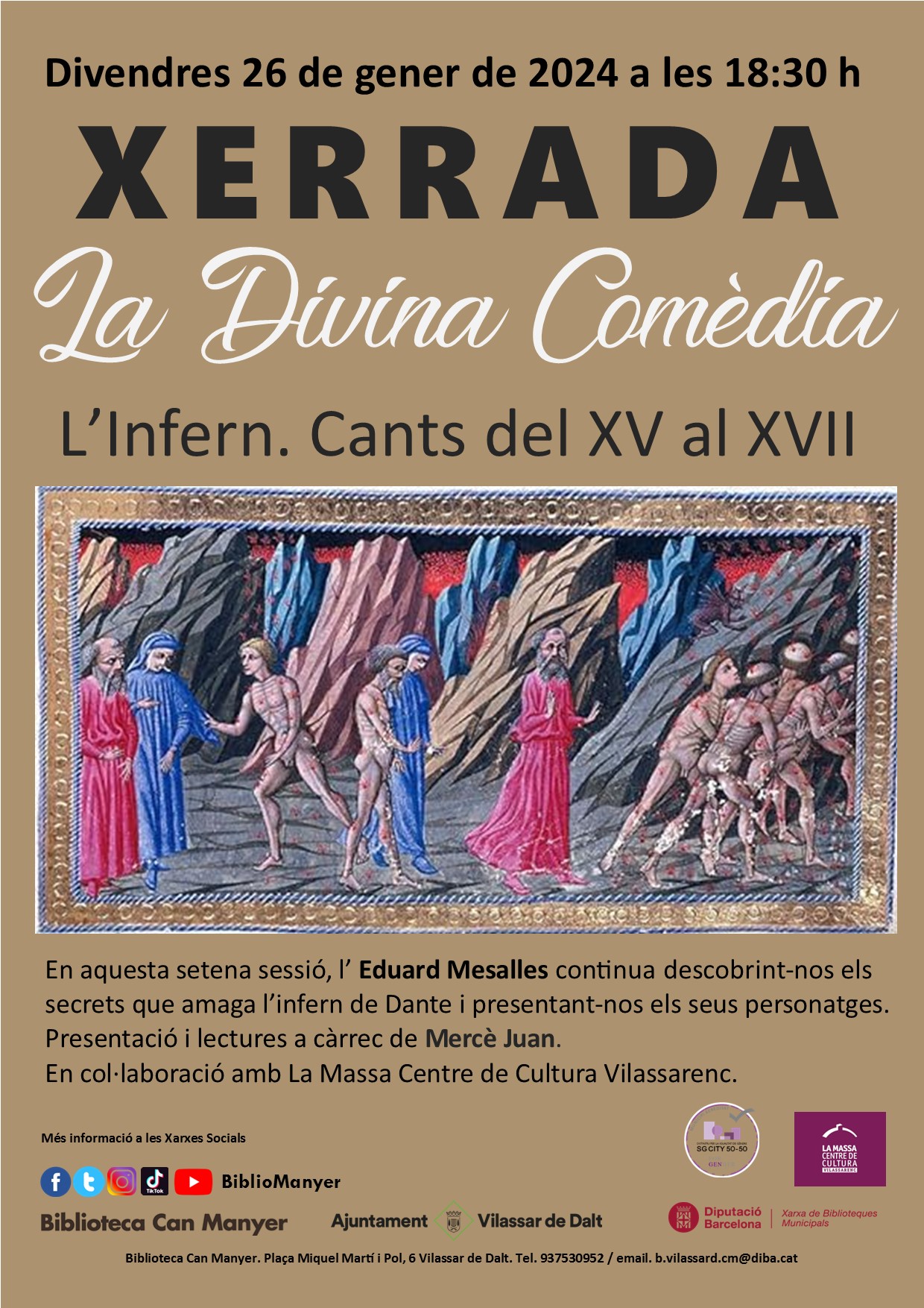 Xerrada: 'La Divina Comèdia. L'infern. Cants del XV al XVII'