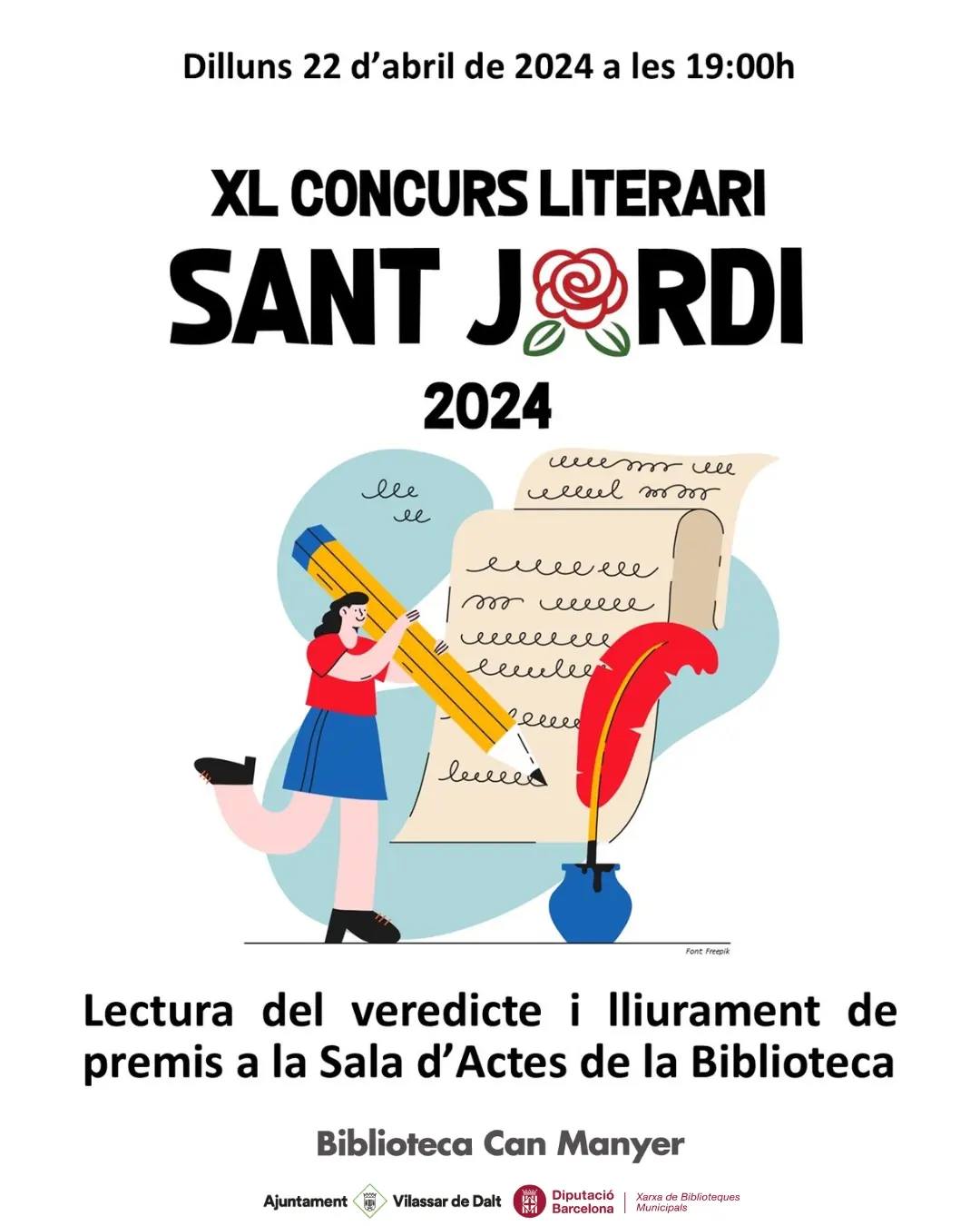 Lliurament dels Premis del XL Concurs literari de Sant Jordi