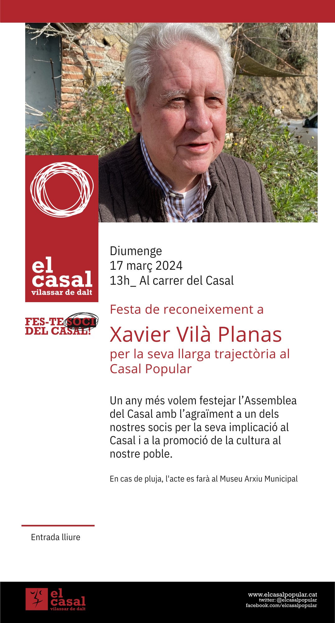 Festa de reconeixement a Xavier Vilà Planas