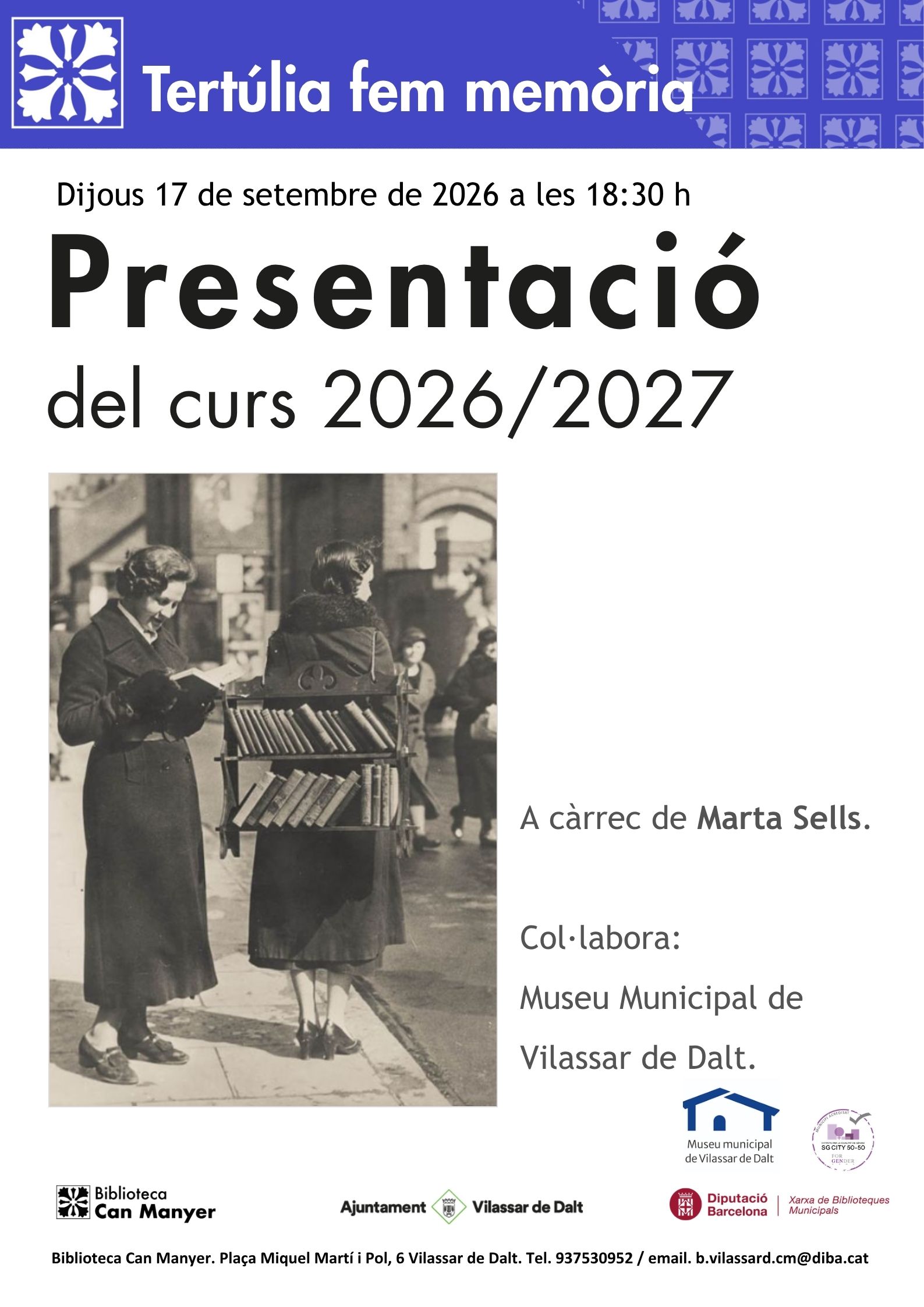 Tertúlia Fem Memòria. Presentació del curs