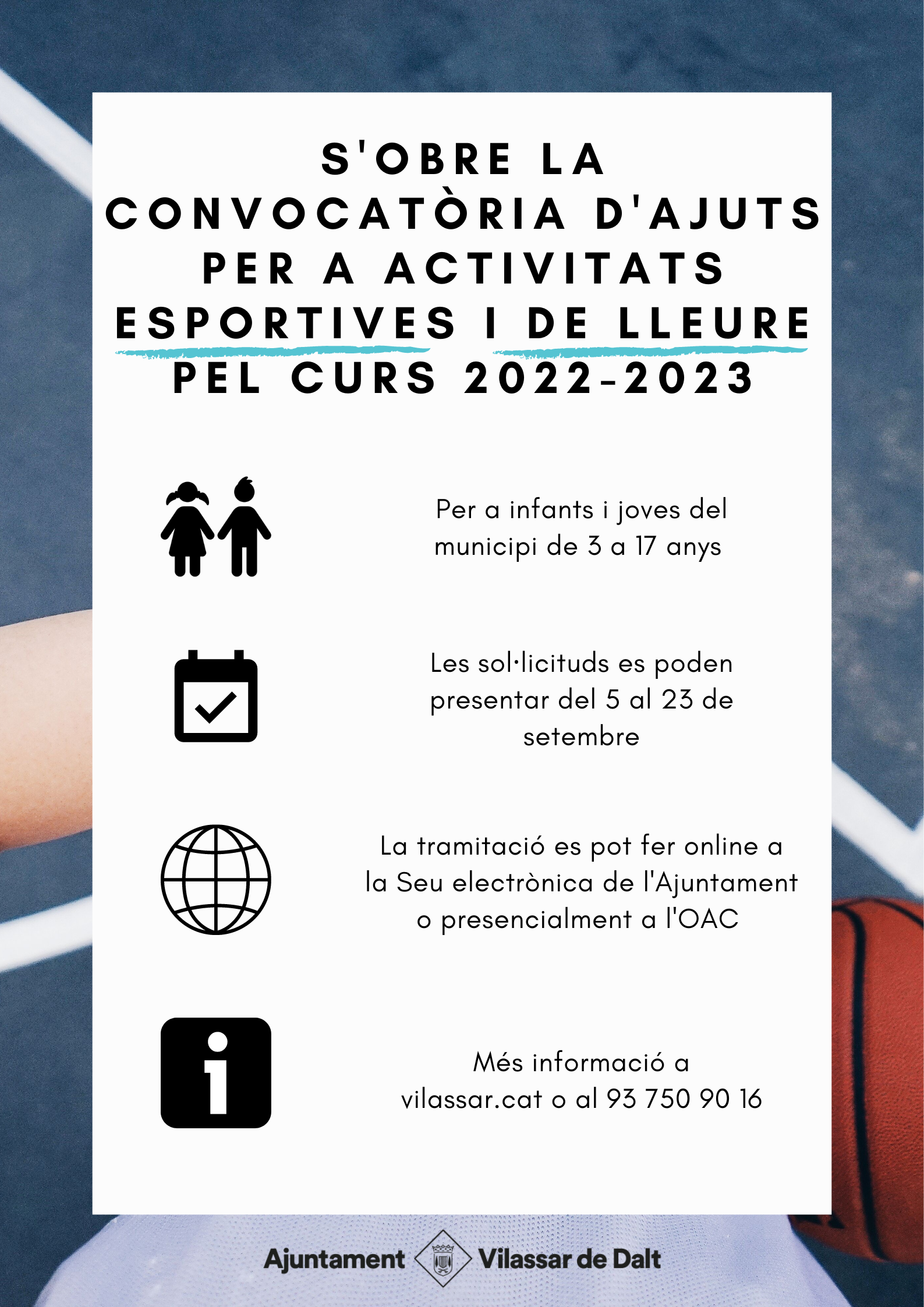 S'obre el termini per sol·licitar beques per a activitats esportives i de lleure