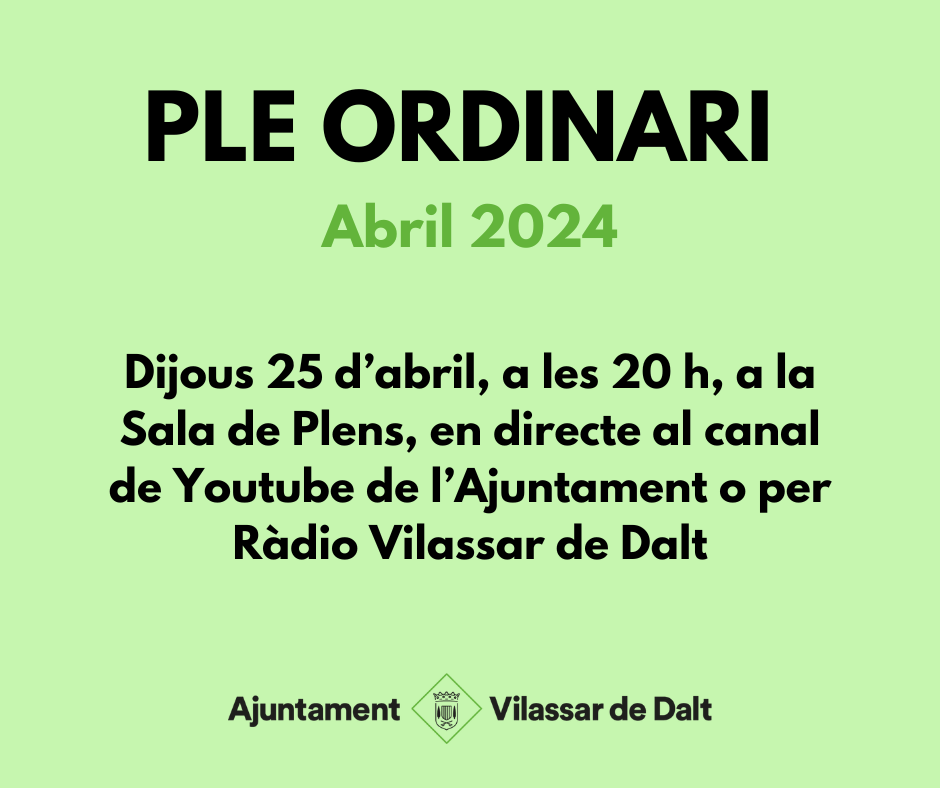 Ple ordinari d'abril 2024