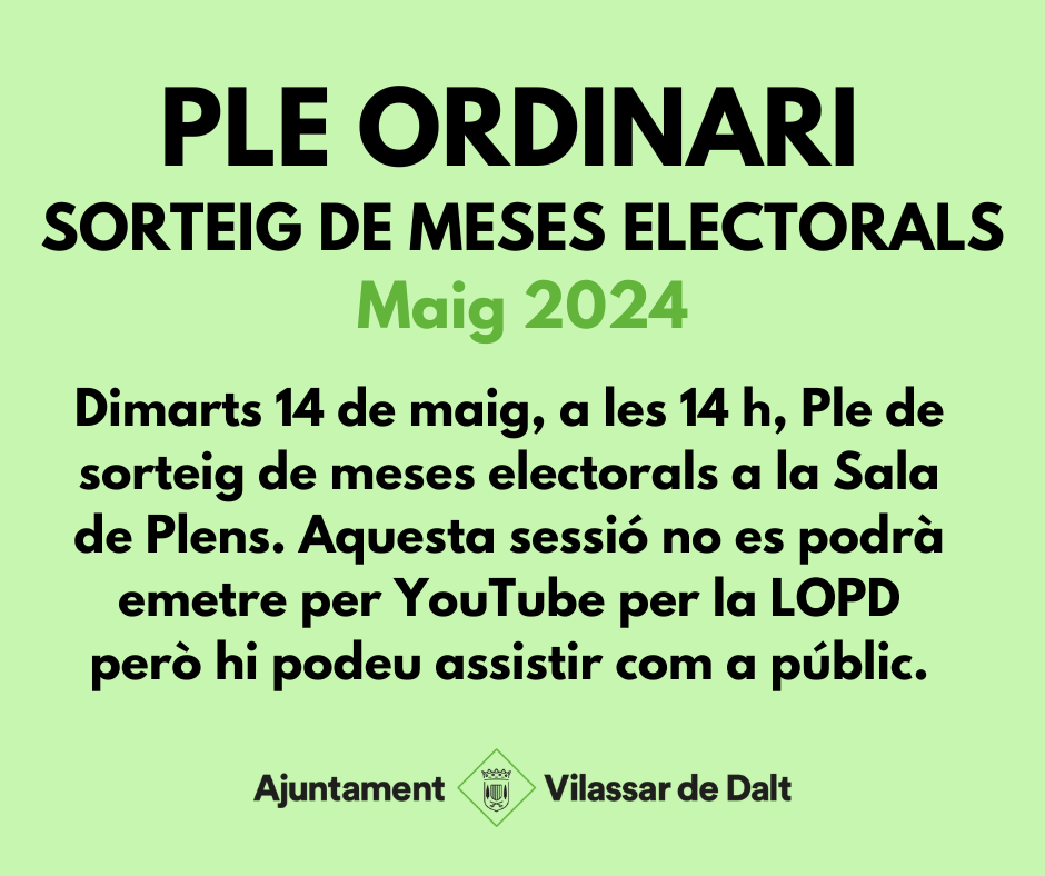 Ple ordinari de març 2024