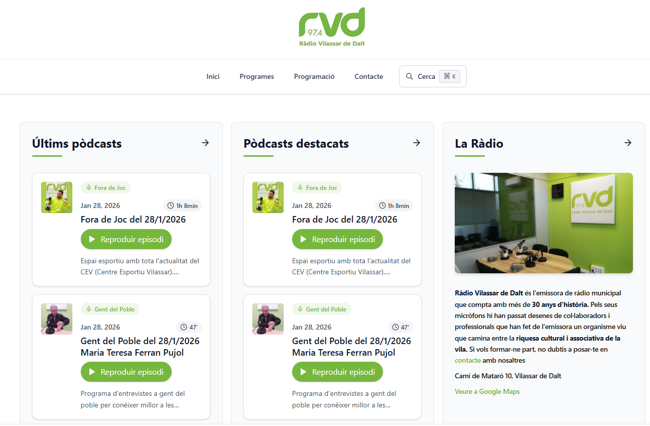 R&agrave;dio Vilassar de Dalt renova web